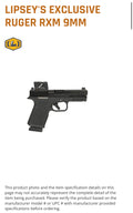 Ruger RXM 9MM BLK/BLK 15+1 4" COA
19462 AIMPOINT COA RED DOT
9mm