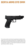 Derya DY9 COMP 9MM BLK 15+1 OR TR
OPTIC-READY SLIDE
