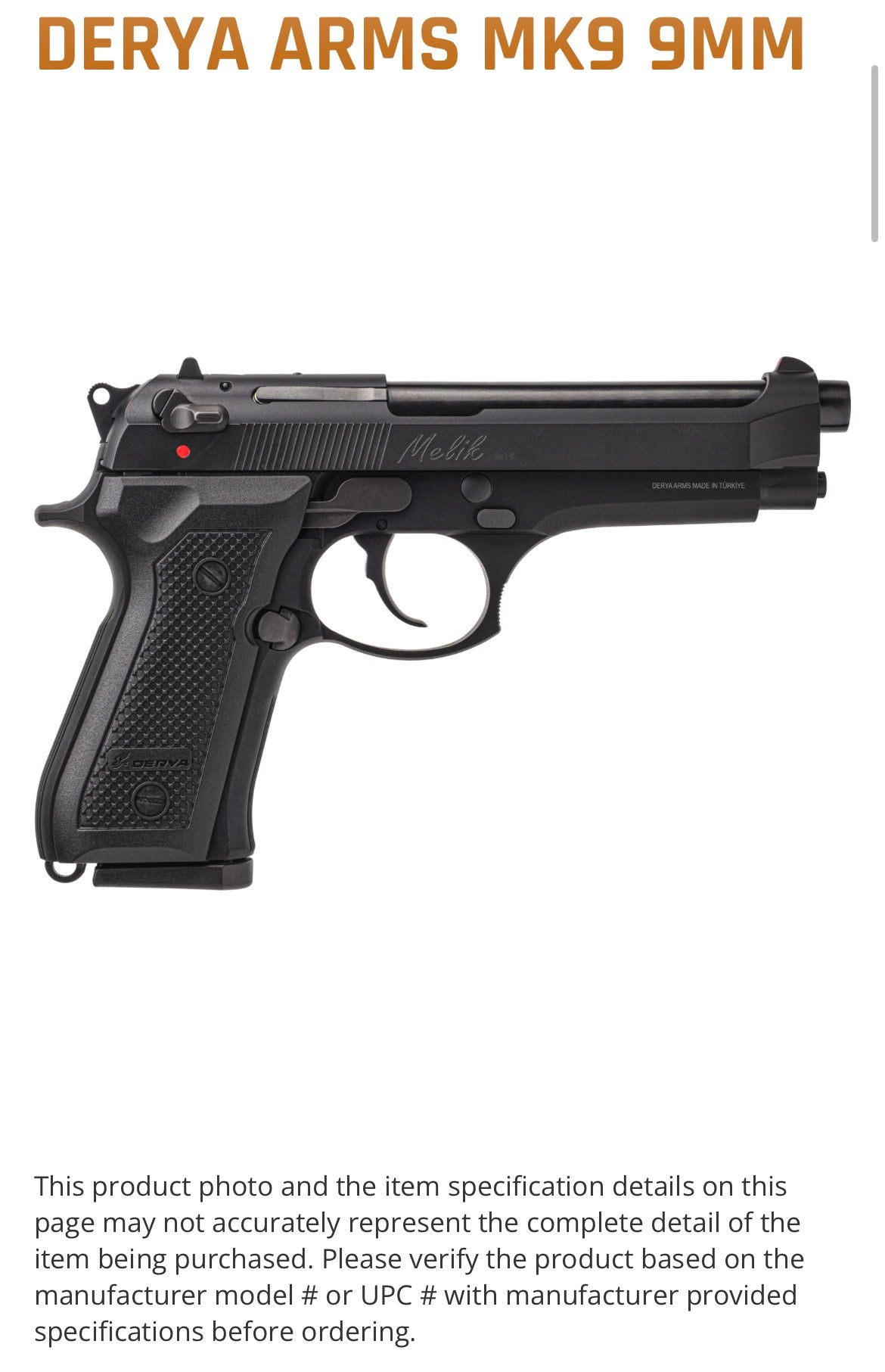 Derya MK9 9MM BLK 17+1 4.9"
9mm